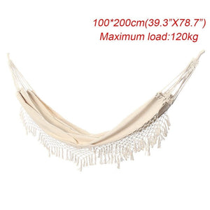 Open image in slideshow, Large Brazilian Macrame Fringe Double Hammock Swing
