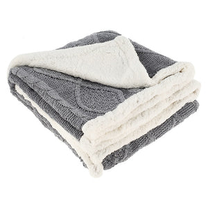 Open image in slideshow, Solid Knitted Double Layer Blanket
