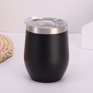 Open image in slideshow, Stainless Steel Double-layer U-shaped Eggshell Thermos Cup
